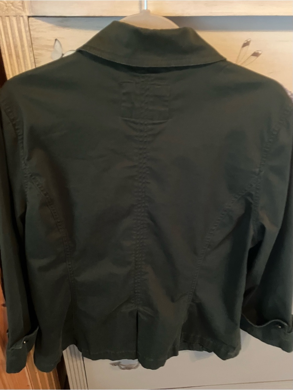 Ami Olive Green Button-Front Blazer Jacket - Picture 2 of 2